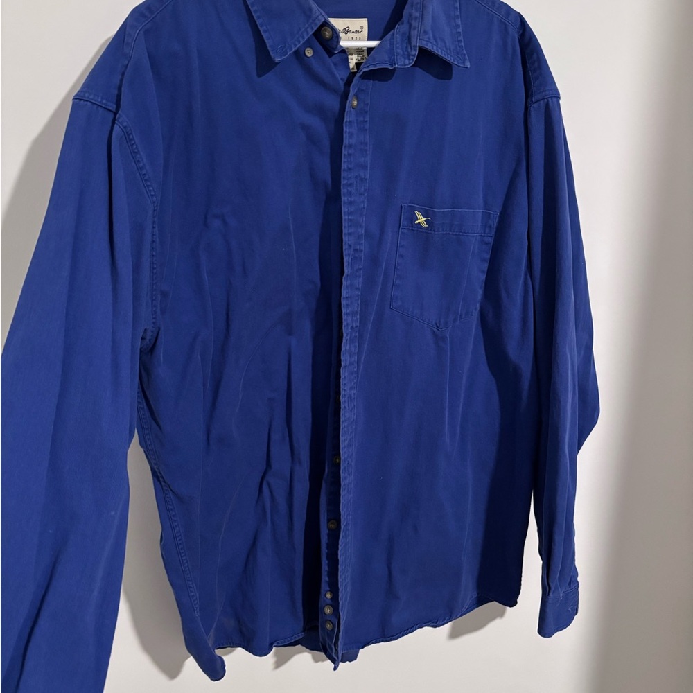 Eddie Bauer 100% Cotton Classic Royal Blue Button Down Shirt